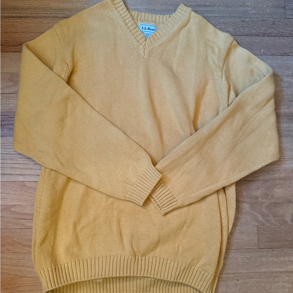 L.L. Bean Men’s V-Neck Sweater in Mustard Yellow